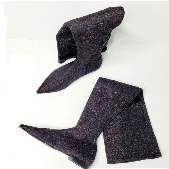 Zara Sparkly Over the Knee Stretch Long Boots - Size 38 - NWT - Picture 1 of 13